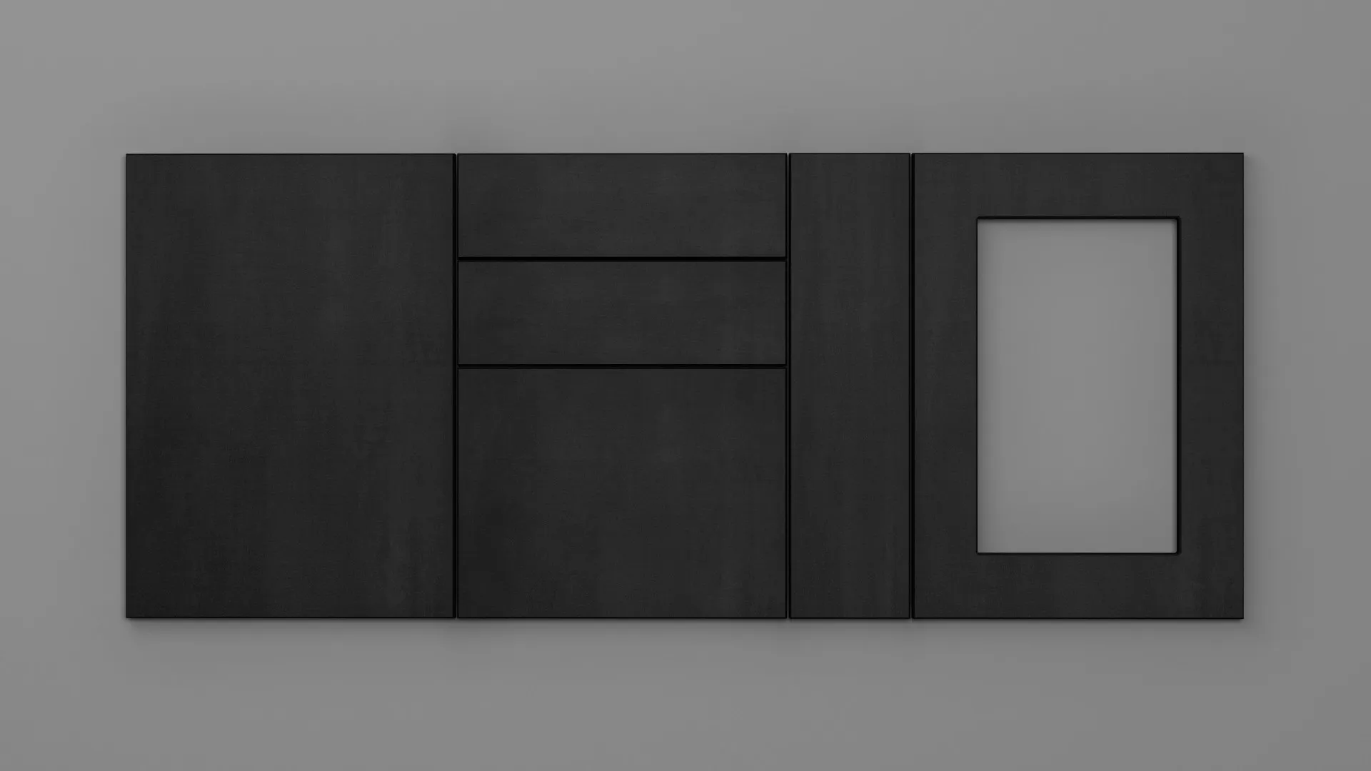 18 mm CANT T NEGRU CERAMIC - mat - imitație de textură