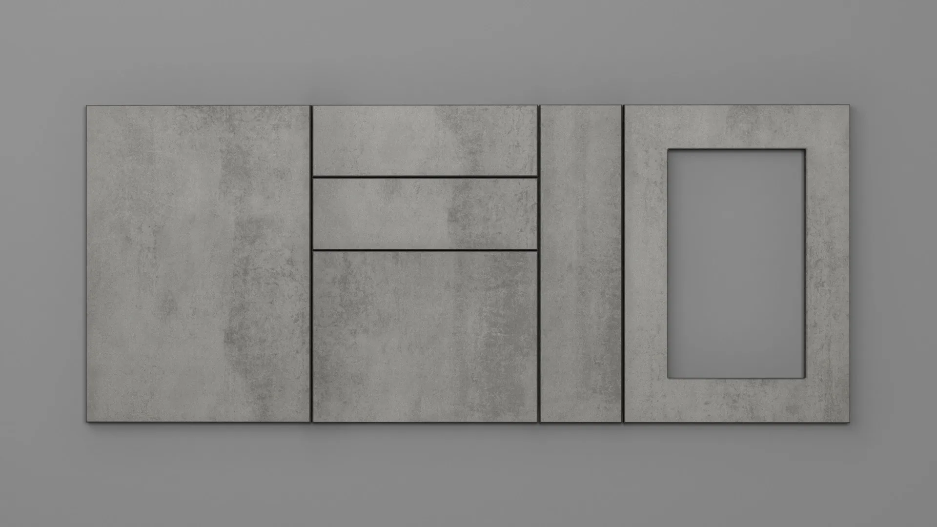 18 mm CANT T GRI CERAMIC DESCHIS - mat - imitație de textură