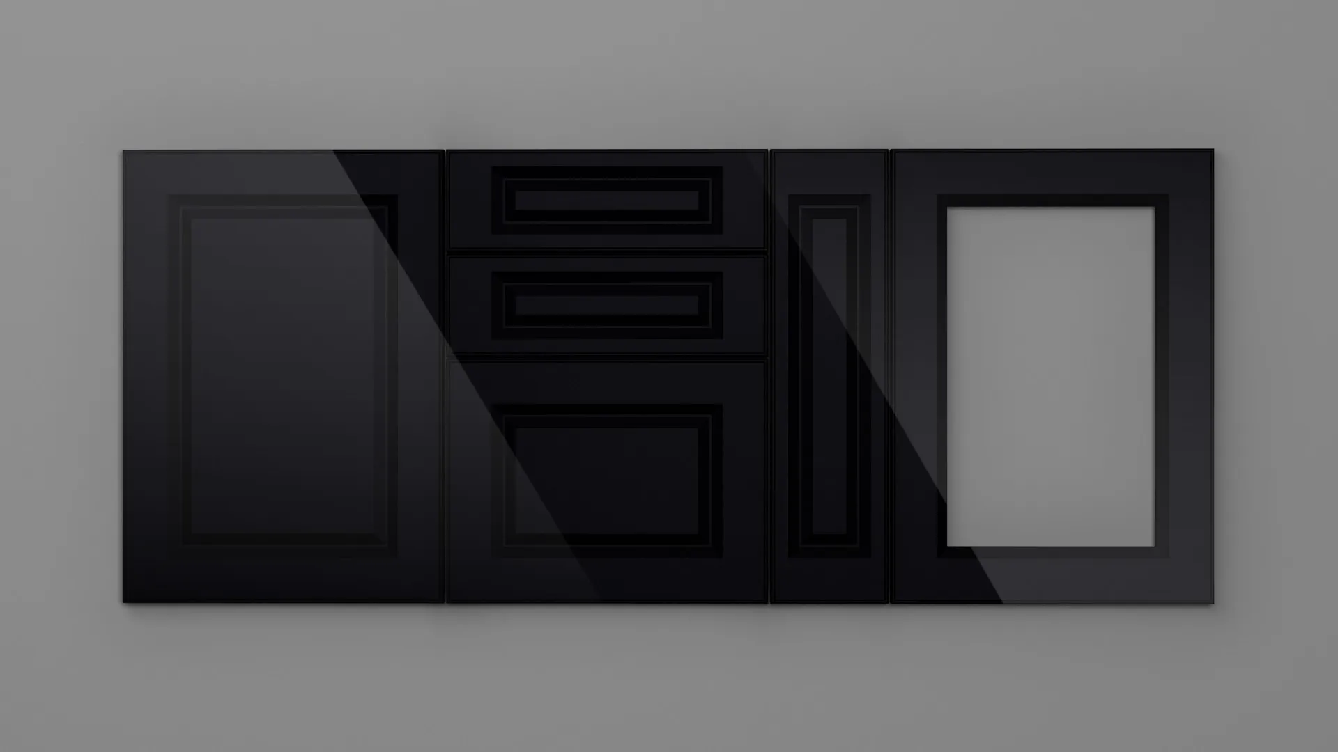 18 mm A129/D NEGRU HG 3D - high gloss 3d - culori uni