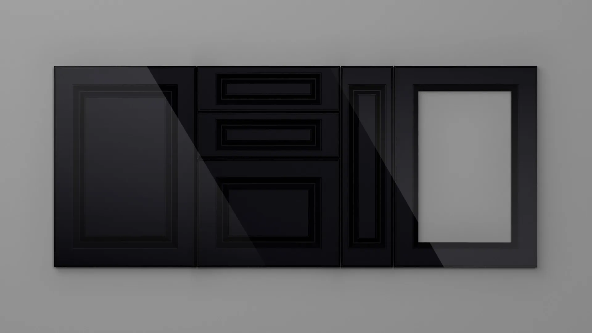 18 mm A130/D NEGRU HG 3D - high gloss 3d - culori uni