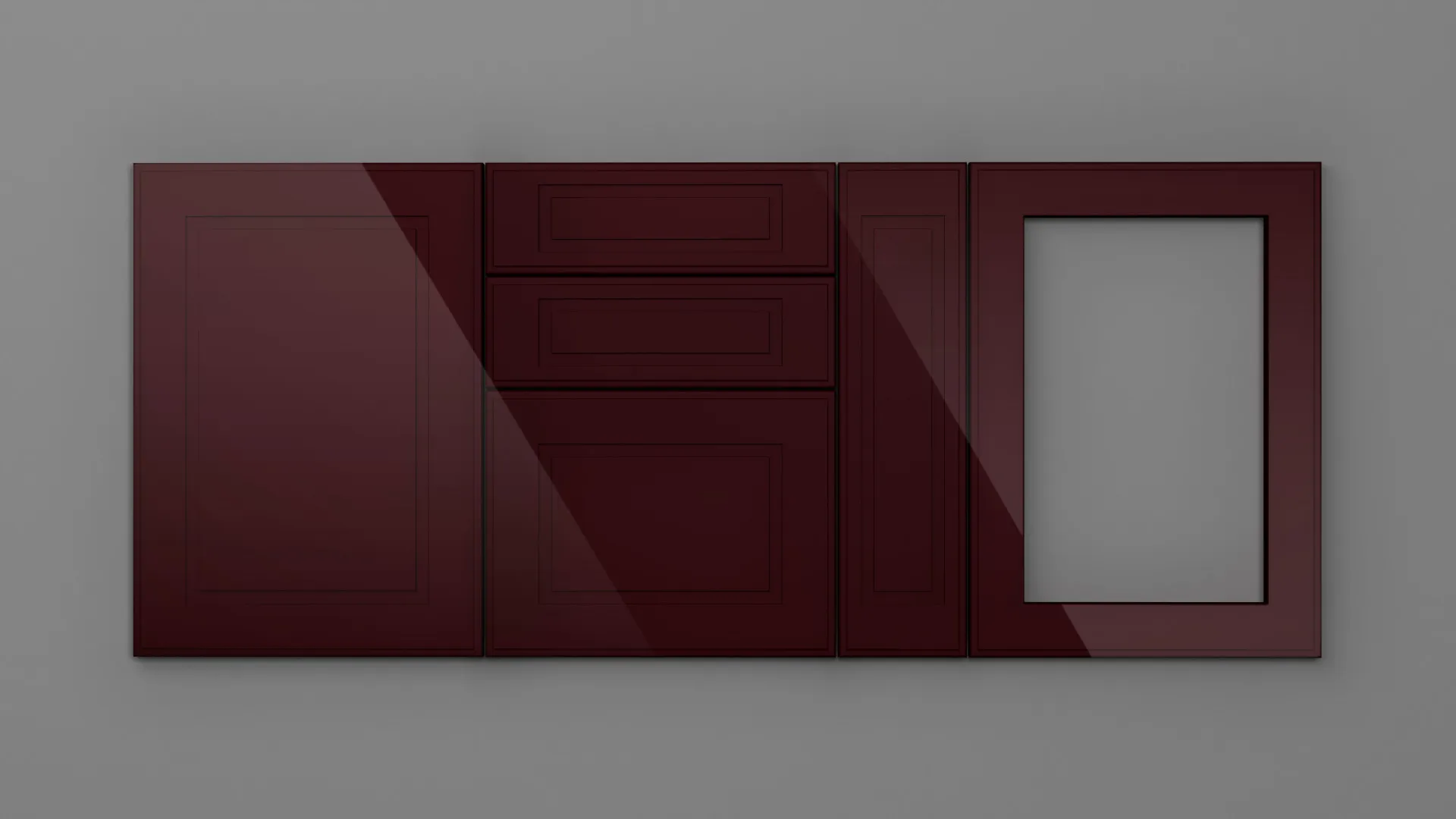18 mm A140/L BORDO HG 3D - high gloss 3d - culori uni