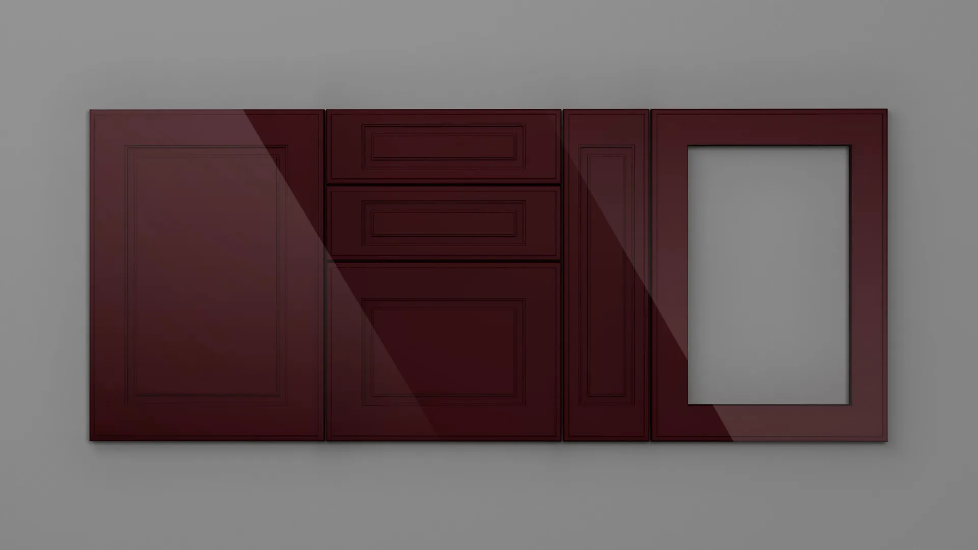 18 mm A144/L BORDO HG 3D - high gloss 3d - culori uni