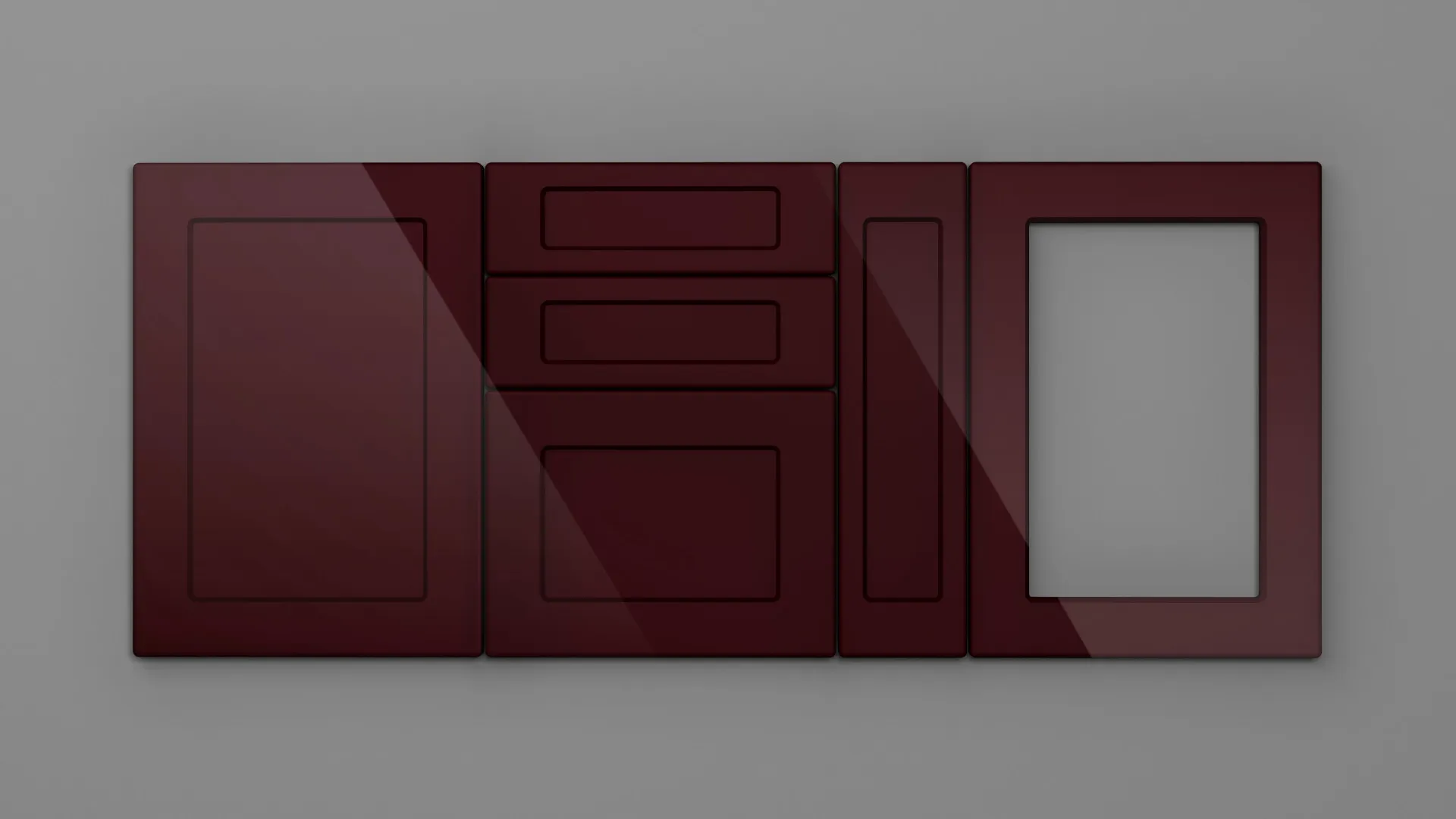 22 mm A157/R6 BORDO HG 3D - high gloss 3d - culori uni