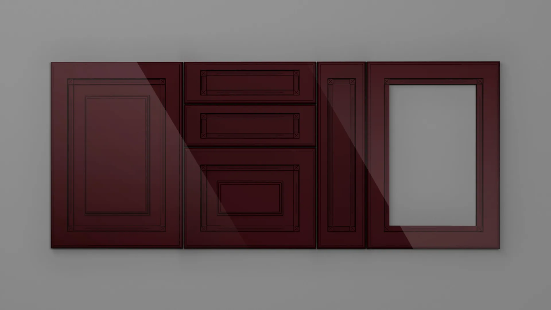 18 mm A71/P BORDO HG 3D - high gloss 3d - culori uni