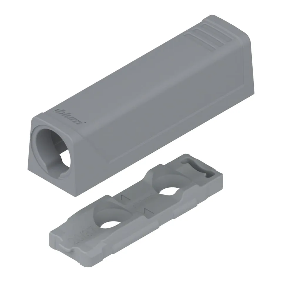 Placuta adaptor scurta pt TIP-ON de usi, dreapta, gri platina 956.1201